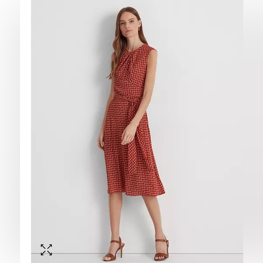 NWT Ralph Lauren Floral Bubble Crepe Dress Size 14